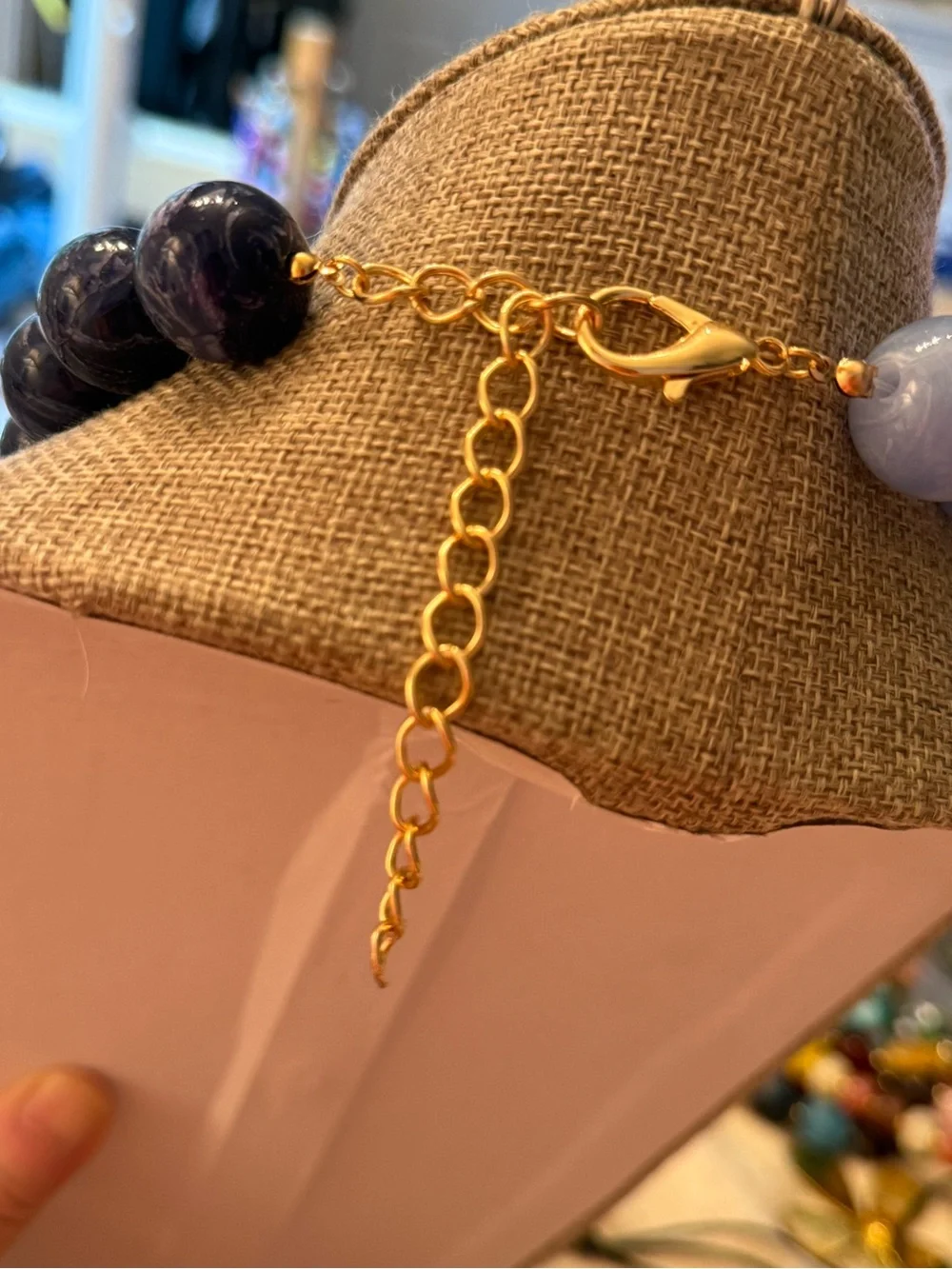 Dual-Tone Blue Graduated Bead Necklace